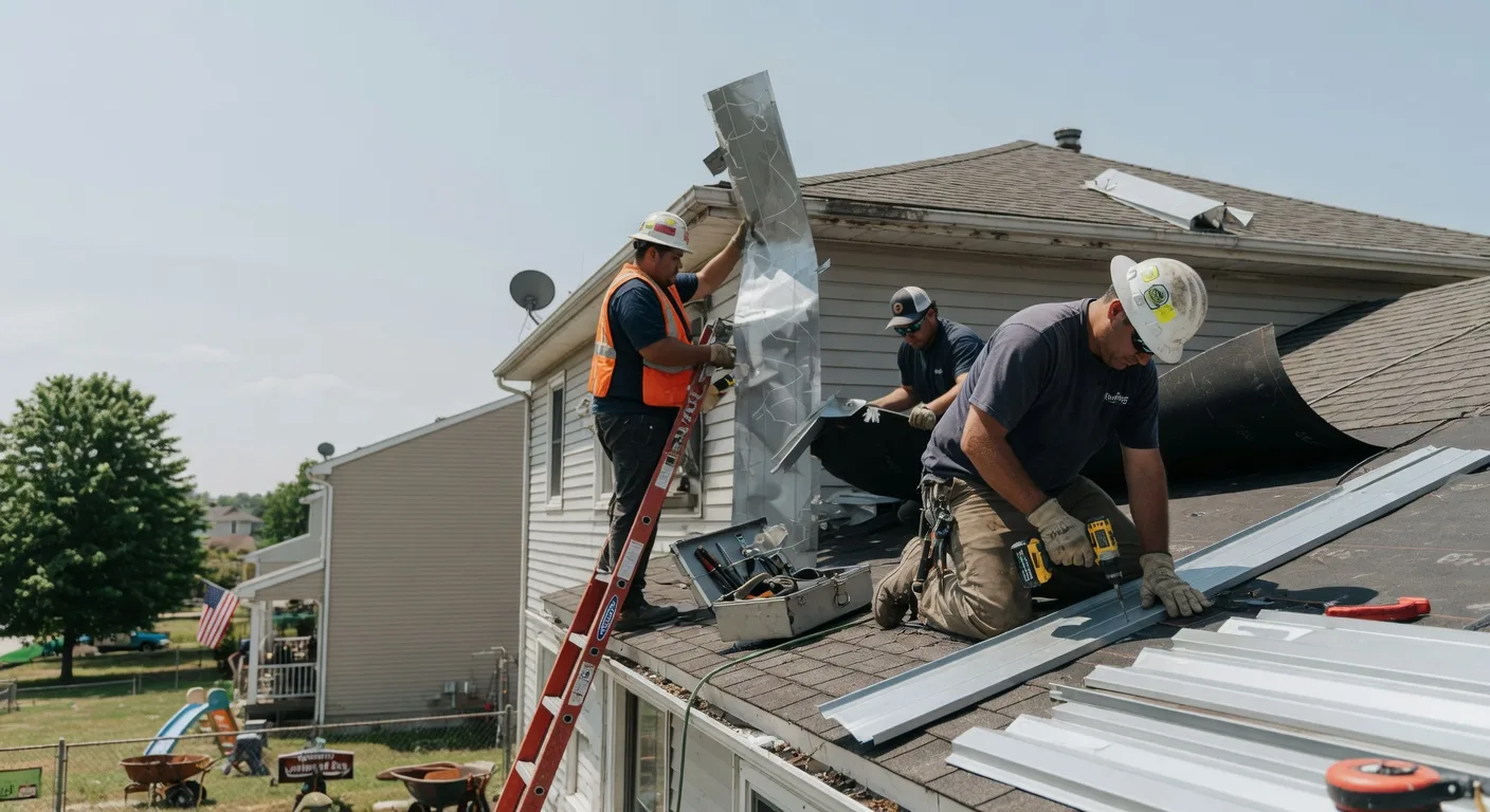 Storm Damage Metal Roof Repair in Forksville, PA